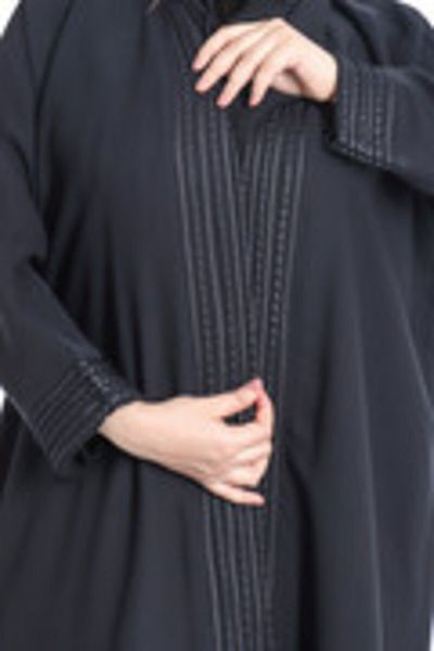 IKKXA Thread work Abaya AIK4031 Black