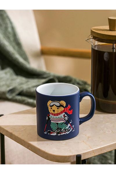 LC Waikiki Navy Blue Bear Teddy Printed Ceramic Mug 320 ml