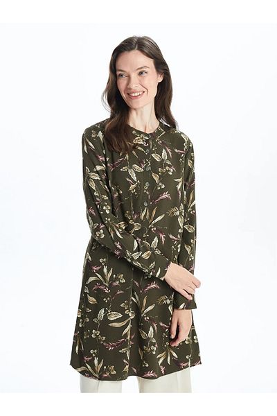 LC Waikiki Lcw Grace Khaki Crew Neck Print Women's Tunic