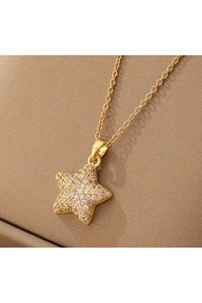 SONES قلادة من الفولاذ المقاوم للصدأ بلون ذهبي لامع |   سنس 200238