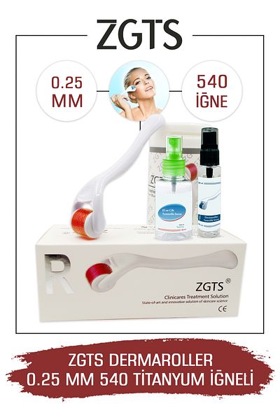 Zgts Dermaroller 0.25 Mm Titanium 540 Needle Derma Roller