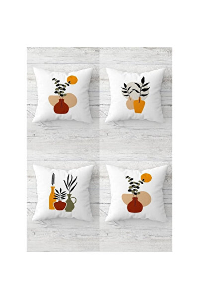 ALAMODECOR Set de 6 huse de pernă cu frunze de vază în stil nordic, model boem (6 bucăți)
