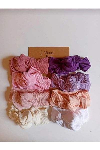 MinnieKids Baby Girl 8 τμχ Ribbed Bandana Σετ