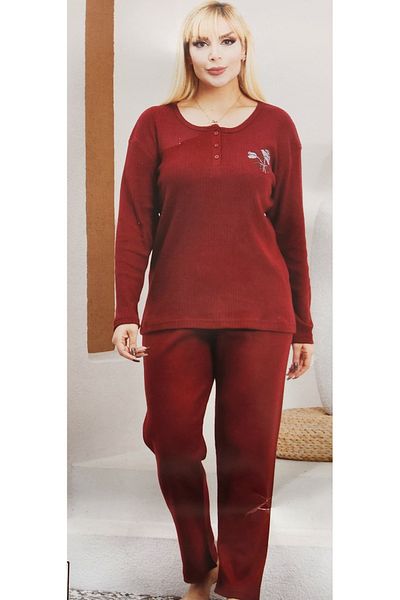 GOOD NİGHT Battal Size Interlock Mother Pajamas Set 1912