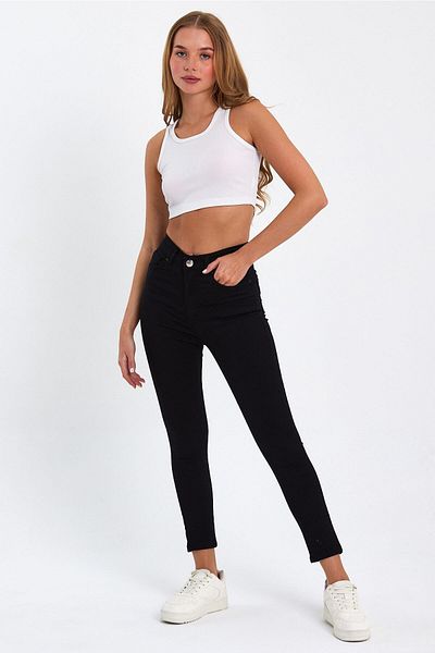 geenz manifacture Ψηλόμεσο και Getting Power Lycra Μαύρο τζιν - Skinny Leg