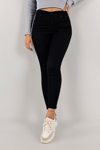 geenz manifacture Blugi skinny Mark Jet Black cu talie înaltă