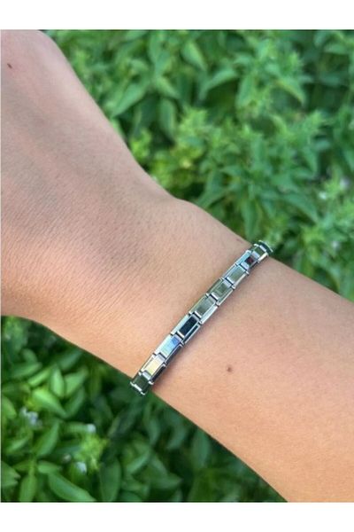 PEMPERİ Italian Charm 316L Steel Silver Bracelet - Fine Nomi