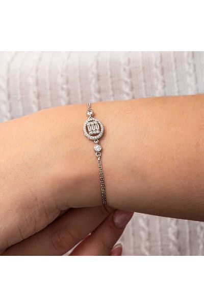 Skygo Stoned Silver Oval Women's Bracelet