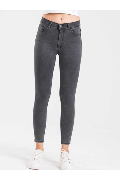 geenz manifacture Τζιν παντελόνι Carmen Ash Smoked ψηλόμεσο στενό πόδι Skinny Lycra