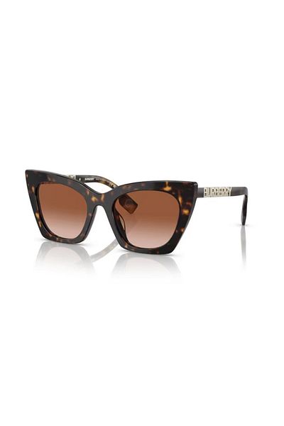 BURBERRY Woman Cat Eye Sunglasses- Be 4372u - Lense Size:52mm - Dark Havana