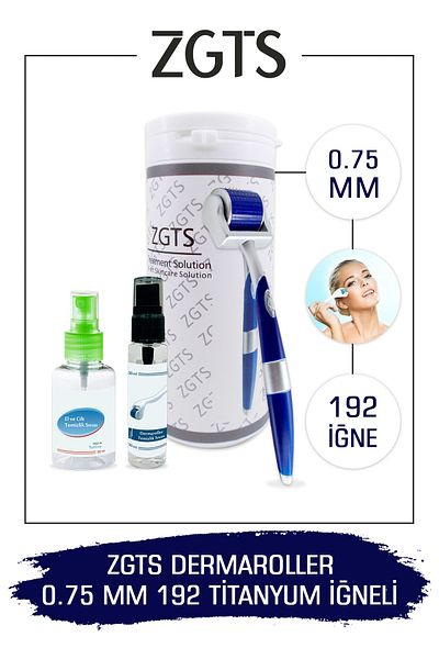 Zgts Blue Line Dermaroller 0.75mm Titanium 192 Needle Derma Roller