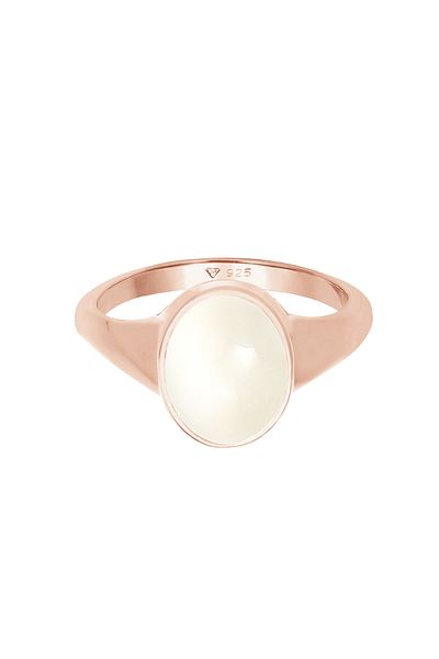 ELLI Inel pentru femei - Seal Moonstone 925 Sterling Silver, placat cu aur