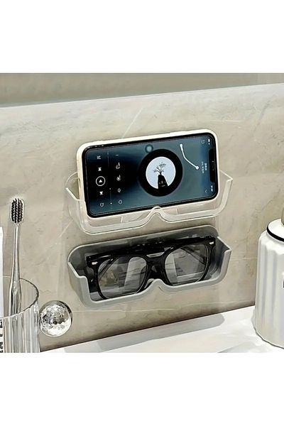 glasses accessory Clear Can Stick on Wall Glasses Hanger - Cabinet Bedroom Bathroom
