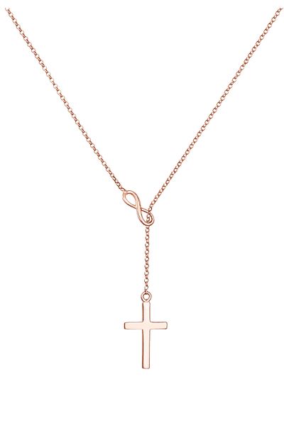 ELLI Náhrdelník ze stříbra 925 - Infinity Cross Y-Chain