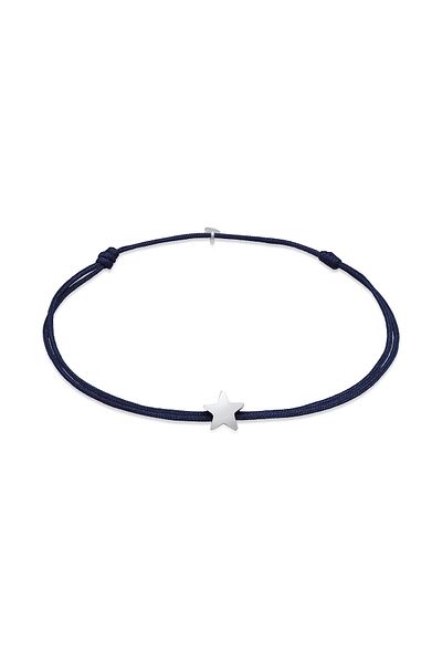ELLI Dámský náramek Star Symbol Astro s tmavě červeným nylonem v 925 Sterling Silver pozlacený