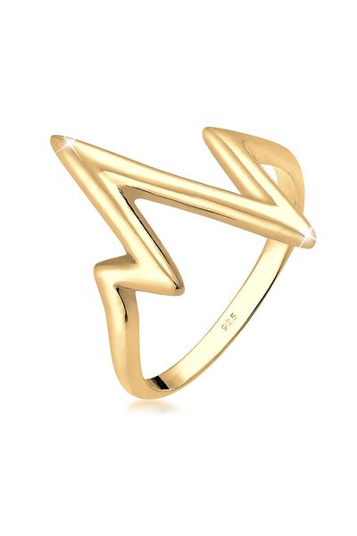 ELLI Ring Ladies Heartbeat Geo Look In 925 Sterling Silver