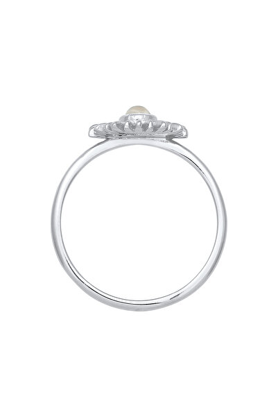 ELLI Dámský prsten Sun Boho Look Trendy Blogger s měsíčním kamenem ze sterlingového stříbra 925, pozlacený