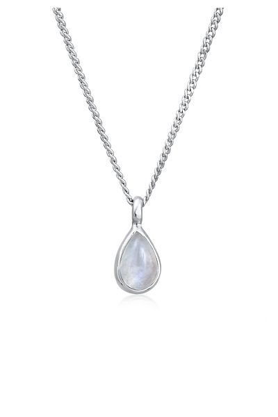 ELLI Halskette Premium Halskette Damen Tropfen Anhänger elegant mit Mondstein in 925 Sterling Silber