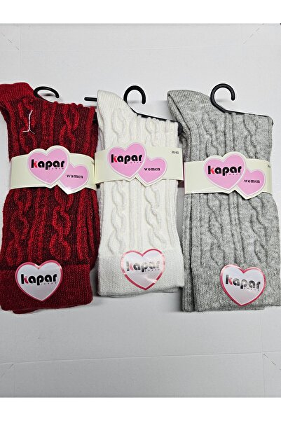 KAPAR 3 lü kabartmalı lüks  bot çorabı