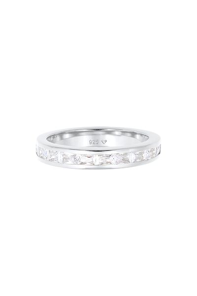 ELLI Inel Femei Band Inel Taiat Baguette Elegant Cu Cristale De Zirconiu In Argint Sterling 925