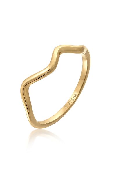 ELLI Minimal Geo Trend 925 Sterling Silver Prsten - Dámské vlny
