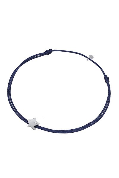 ELLI Dámský náramek Star Symbol Astro s tmavě červeným nylonem v 925 Sterling Silver pozlacený