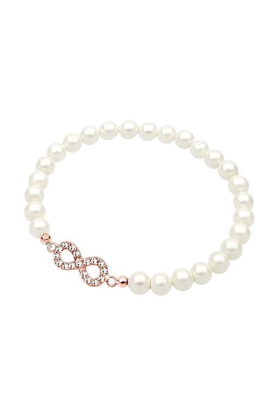ELLI Elegantes Damenarmband – Infinity-Symbol, Muschel, Kern und Kristalle aus 925er Sterlingsilber