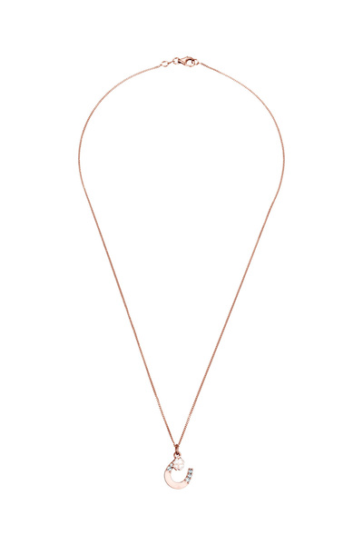 ELLI Dámský náhrdelník s přívěskem ve tvaru podkovy a trojlístku s krystaly ze sterlingového stříbra 925