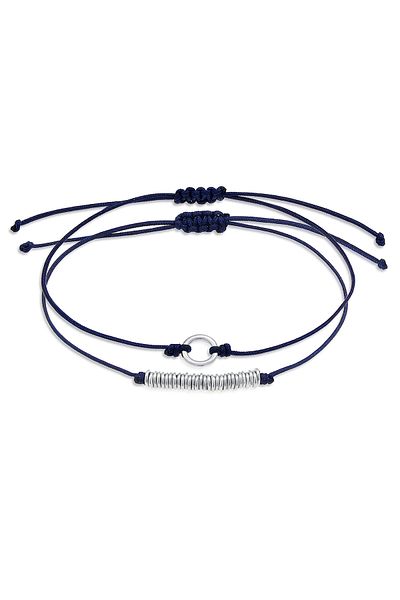 ELLI Brățară Damă Set De 2 Cercuri Nailon De bază Din Argint Sterling 925