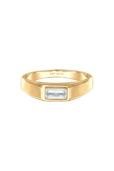 KUZZOI Ring Men's Plain Elegant With Topaz In 925 Sterling Silver