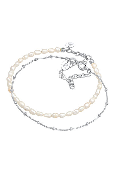 ELLI Brățară de damă cu bile, set de 2, cu perle de cultură de apă dulce din argint 925