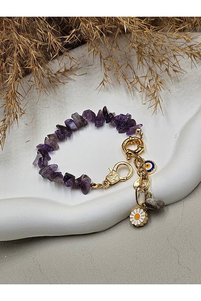 AURA Natural Stone Bracelet (Amethyst / Positive Energy Stone)