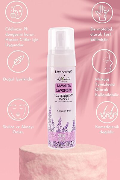 Lavendrose Lavanta Yüz Temizleme Köpüğü Makyaj Temizleme Köpüğü Lavanta Özü I...