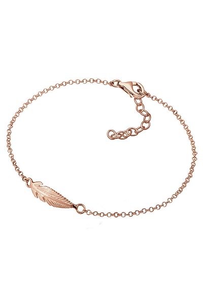 ELLI Damen-Feder-Halskette – Festival Boho Basic, Armband aus 925er Sterlingsilber
