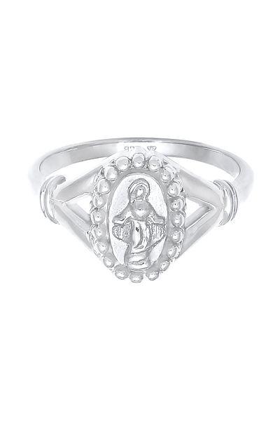 ELLI Dámský prsten Mariánský obrázek Symbol Víra Náboženský trend V 925 Sterling Silver