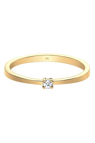 ELLI Ring Women Engagement Classic Diamond (0.03 ct) in 925 Sterling Silver