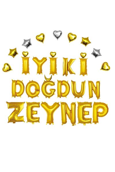 DÜVENCİ TİCARET Good Birthday Zeynep Foil Balloon Set