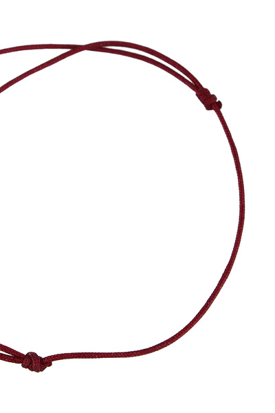 ELLI Dámský náramek se symbolem usmívající se tváře s červeným nylonem, pozlacený stříbrem 925