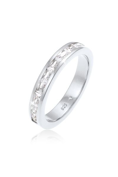 ELLI Inel Femei Band Inel Taiat Baguette Elegant Cu Cristale De Zirconiu In Argint Sterling 925