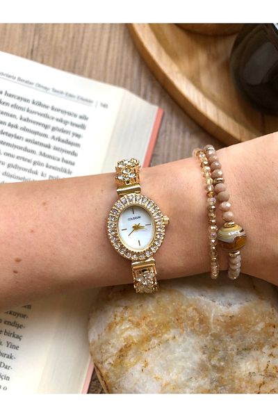 Coliseum Vintage Stone Retro Gold Women's Wristwatch