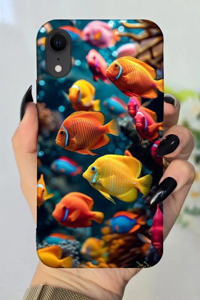 Snacase حافظة سيليكون مطبوعة بنمط سمكة متوافقة مع هاتف Apple iPhone XR