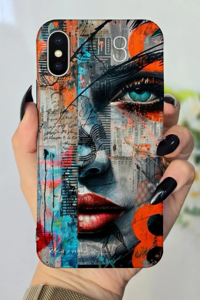 Snacase Apple iPhone XS Compatible Painting Patterned Hd Printed Silicone Case