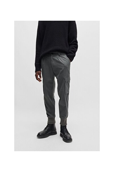 HUGO Melanj esnek gabardin kumaştan dar kesim pantolon