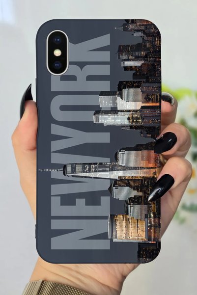 Snacase جراب سيليكون مطبوع عالي الدقة متوافق مع هاتف Apple iPhone Xs بنمط نيو...