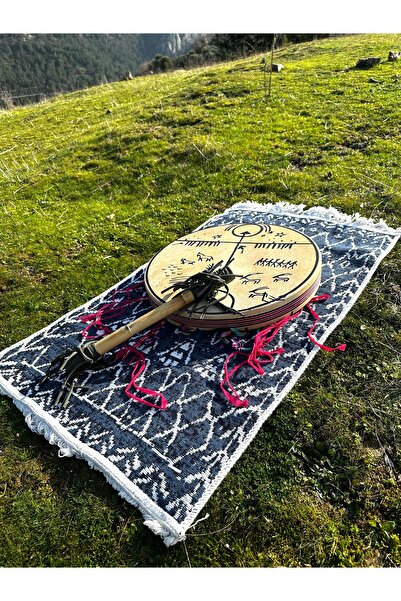 SULTANMUSİCALSHOP Şaman davulu geleneksel motif 32 cm kam davulu