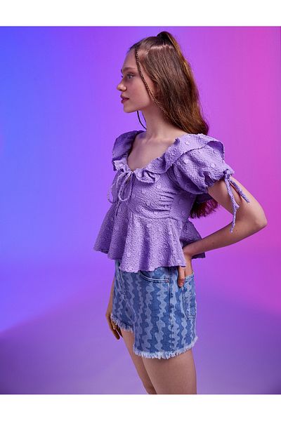 Koton Bluse mit Rüschen an der Schulter