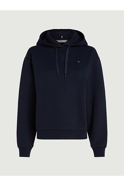 Tommy Hilfiger Women's Hooded Neck Regular Fit Cotton Long Sleeve Blue Sweatshirt Ww0Ww41245-Dw5