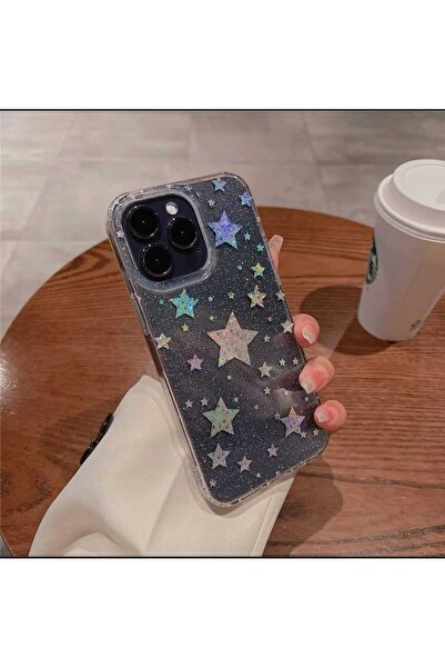 BCNCASE IPHONE 16PROMAX UYUMLU YILDIZ LÜKSA URORA LAZER GLİTTER SERT TELEFON ...