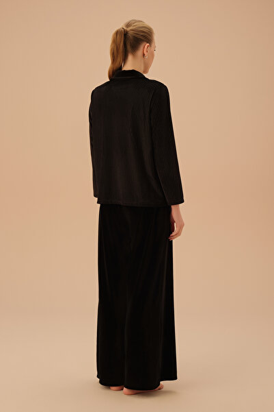 SUWEN Line Velvet Maskülen Pijama Takımı