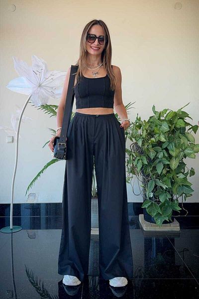 Clothing palette High Waisted Trousers with Pleat Detail